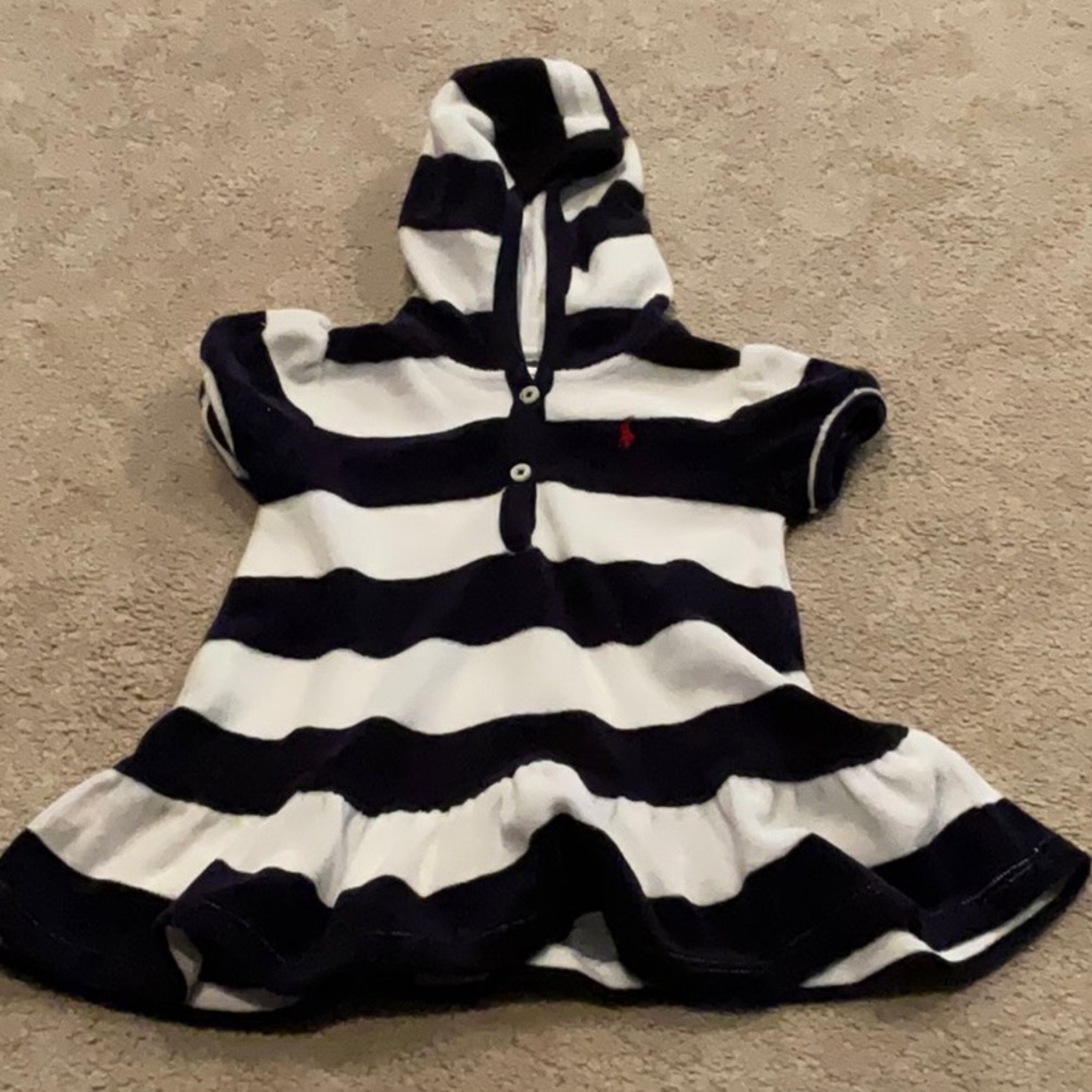 Ralph Lauren Striped Hooded Terry Cloth CoverUp